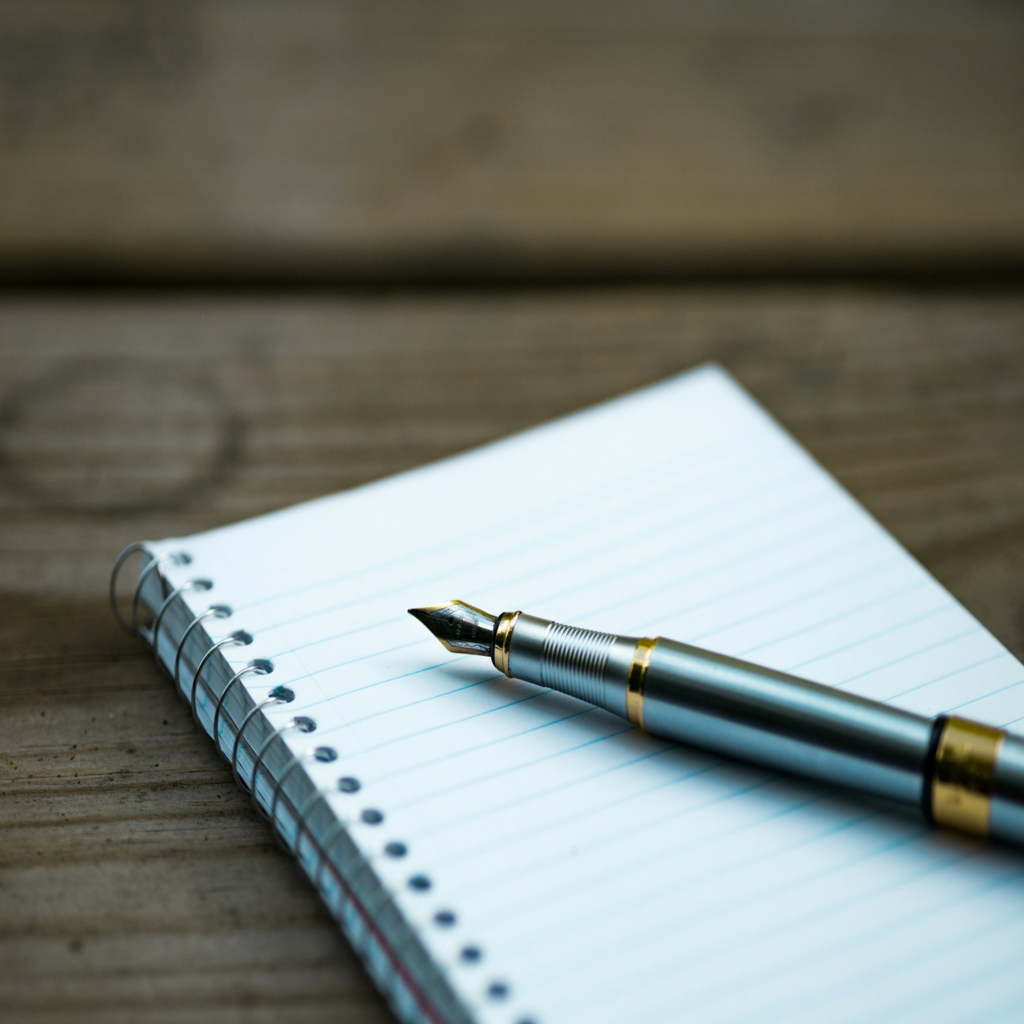 Delaware company meeting with notebook and pen